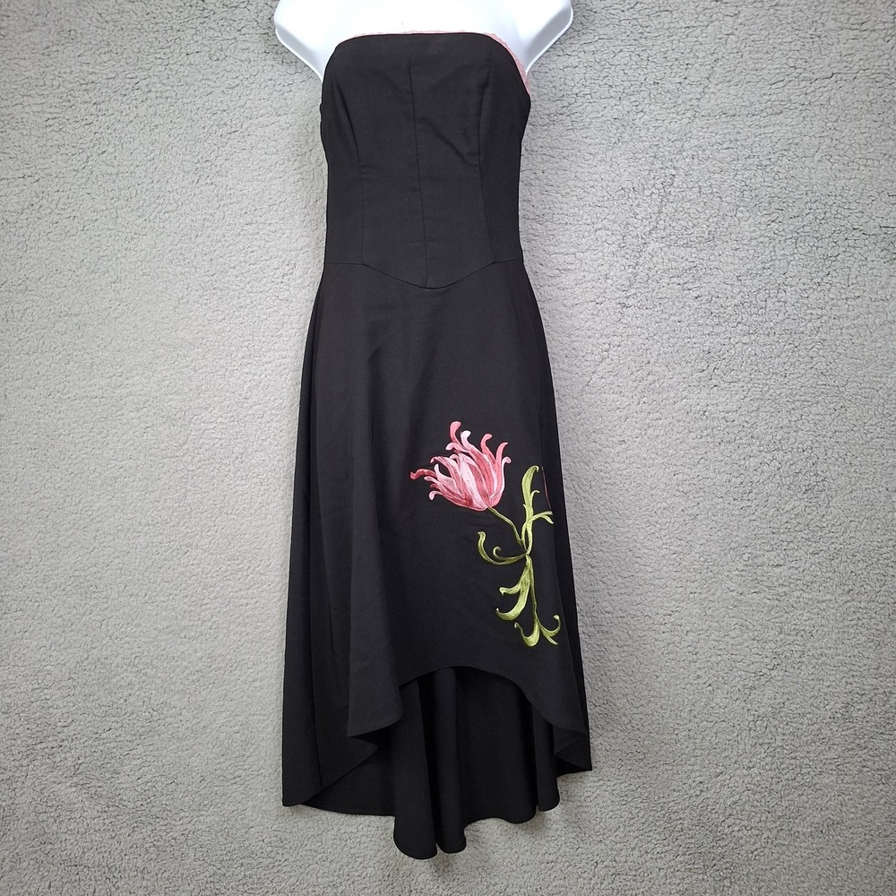 Speechless Strapless Dress High Low Hem Y2K Basque Waist Midi Romantic sz 5
